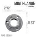 1 in. Black Mini Flange by PIPE DECOR