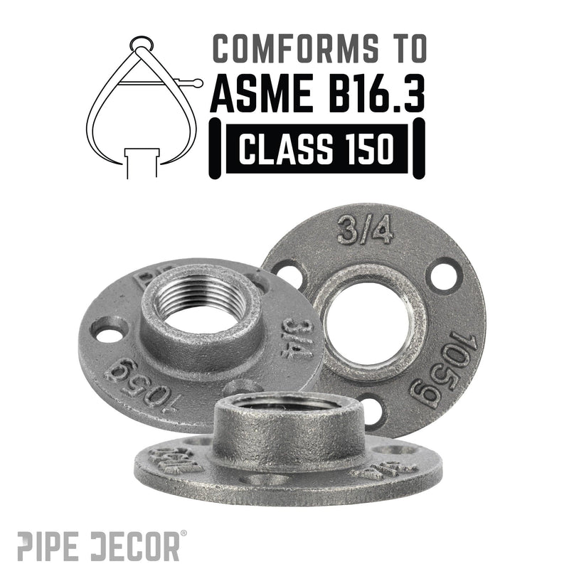 3/4 in. Black Mini Flange