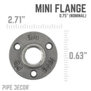 3/4 in. Black Mini Flange by PIPE DECOR