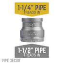 1 1/2 in. x 1 1/4 in. Black Reducing Coupling