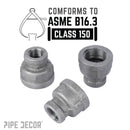 1 1/2 in. x 1 in. Black Reducing Coupling by PIPE DECOR
