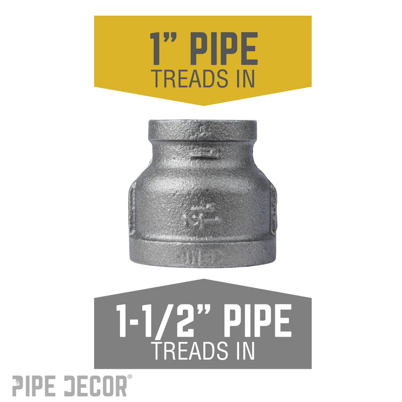 1 1/2 in. x 1 in. Black Reducing Coupling