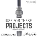 1 1/2 in. x 1 in. Black Reducing Coupling by PIPE DECOR