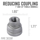 1 in. x 1/2 in. Black Reducing Coupling