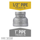 1 in. x 1/2 in. Black Reducing Coupling