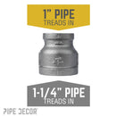 1 1/4 in. x 1 in. Black Reducing Coupling