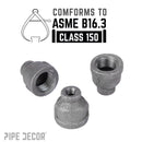 1/2 in. x 1/8 in. Black Reducing Coupling