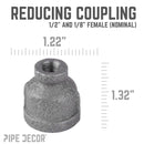 1/2 in. x 1/8 in. Black Reducing Coupling by PIPE DECOR