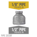 1/2 in. x 1/8 in. Black Reducing Coupling by PIPE DECOR