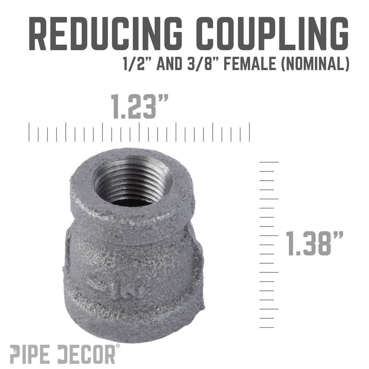 1/2 in. x 3/8 in. Black Reducing Coupling, photo 3 of 8