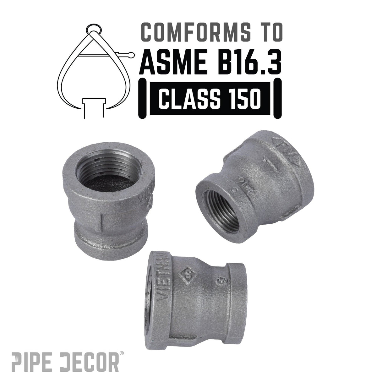 1 in. x 3/4 in. Black Reducing Coupling, photo 4 of 8
