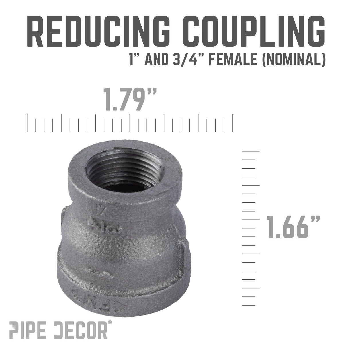 1 in. x 3/4 in. Black Reducing Coupling, photo 3 of 8