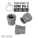 2 in. x 1 1/2 in. Black Reducing Coupling