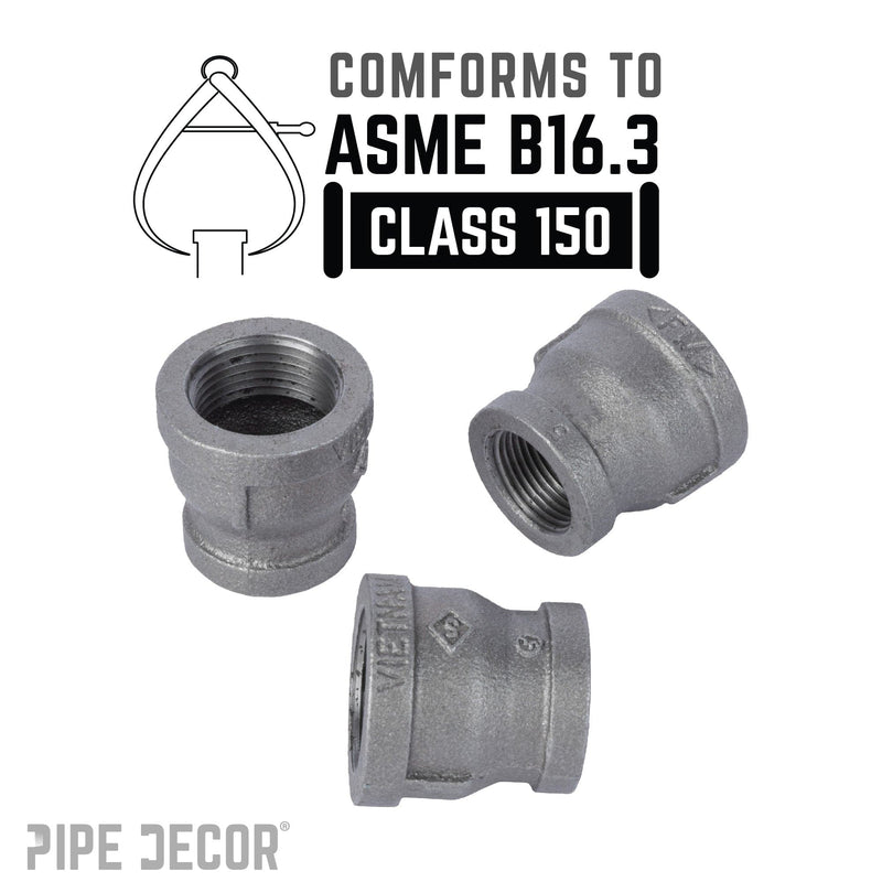 2 in. x 1 1/2 in. Black Reducing Coupling