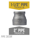 2 in. x 1 1/2 in. Black Reducing Coupling