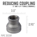 2 in. x 1 1/4 in. Black Reducing Coupling