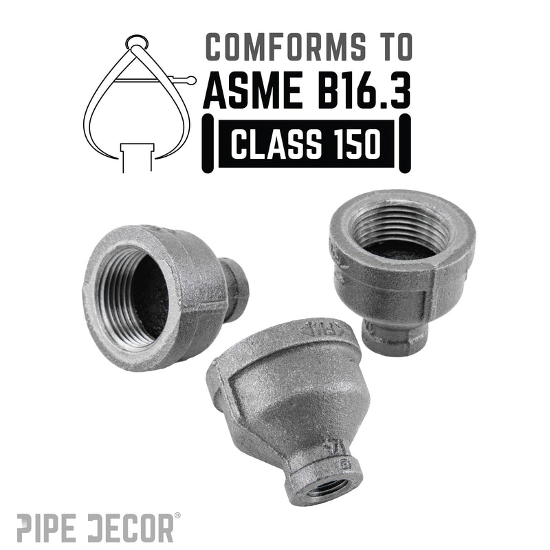 2 in. x 1/2 in. Black Reducing Coupling