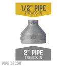 2 in. x 1/2 in. Black Reducing Coupling