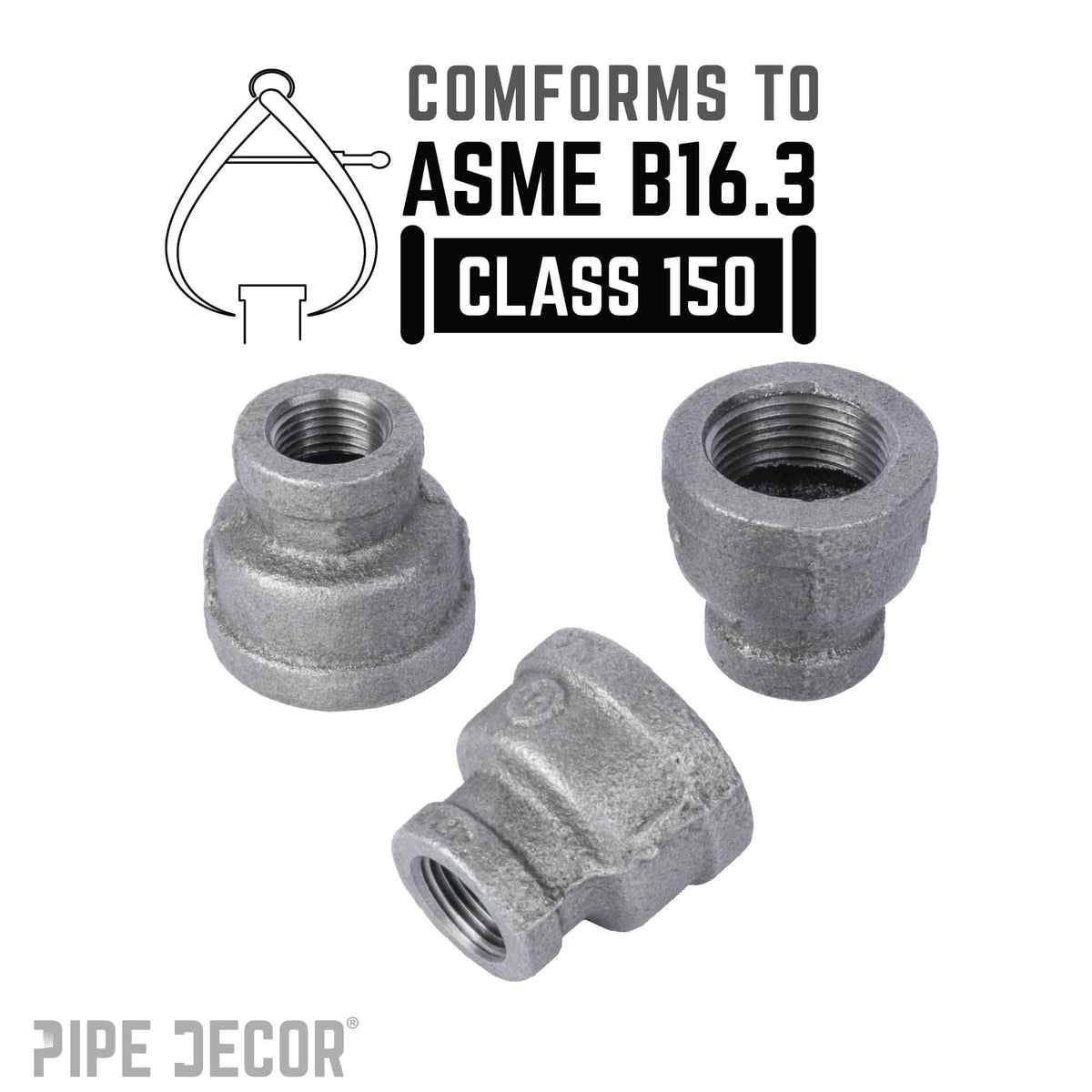2 in. x 1 in. Black Reducing Coupling, photo 4 of 8