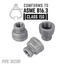 2 in. x 1 in. Black Reducing Coupling