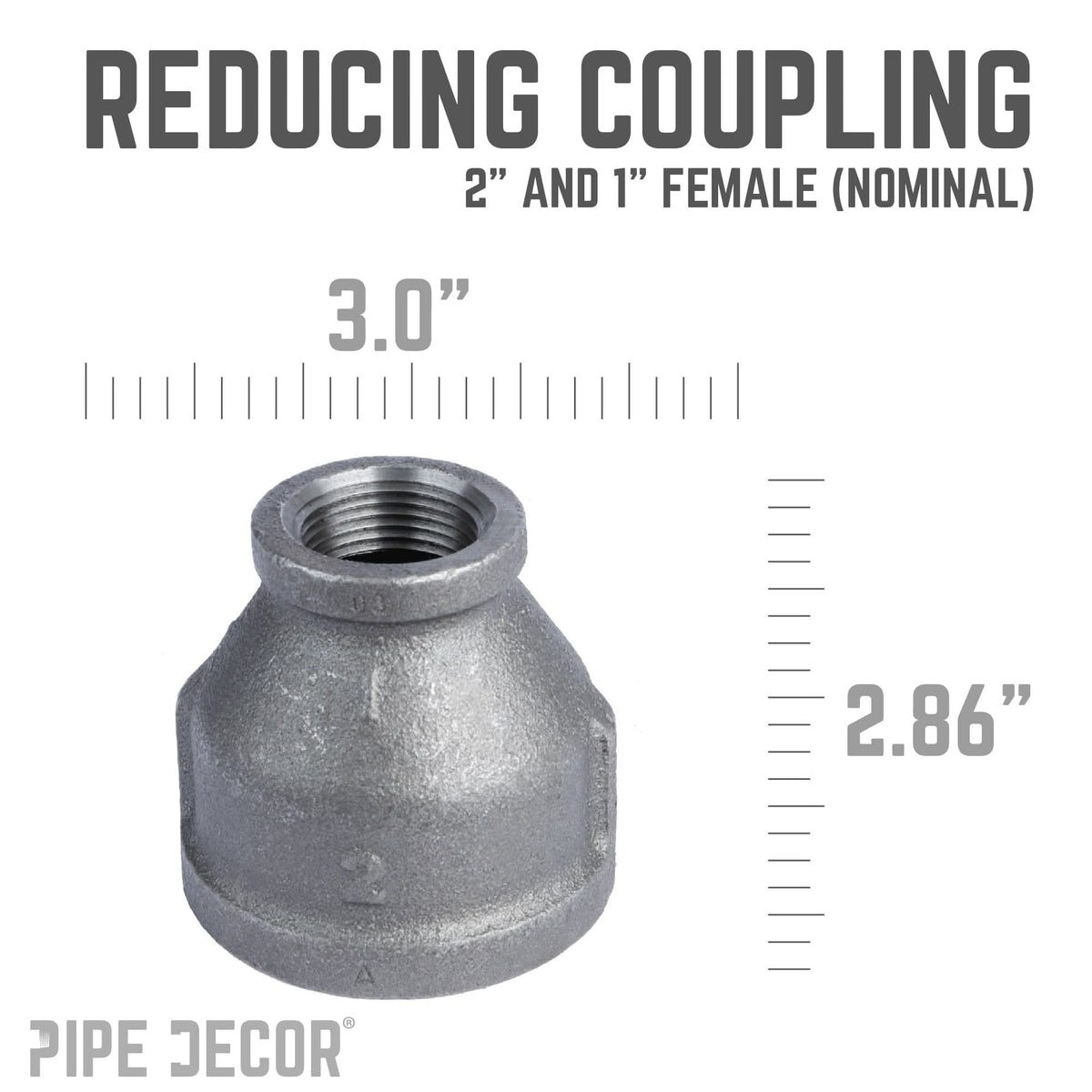 2 in. x 1 in. Black Reducing Coupling, photo 3 of 8