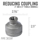 2 in. x 3/4 in. Black Reducing Coupling