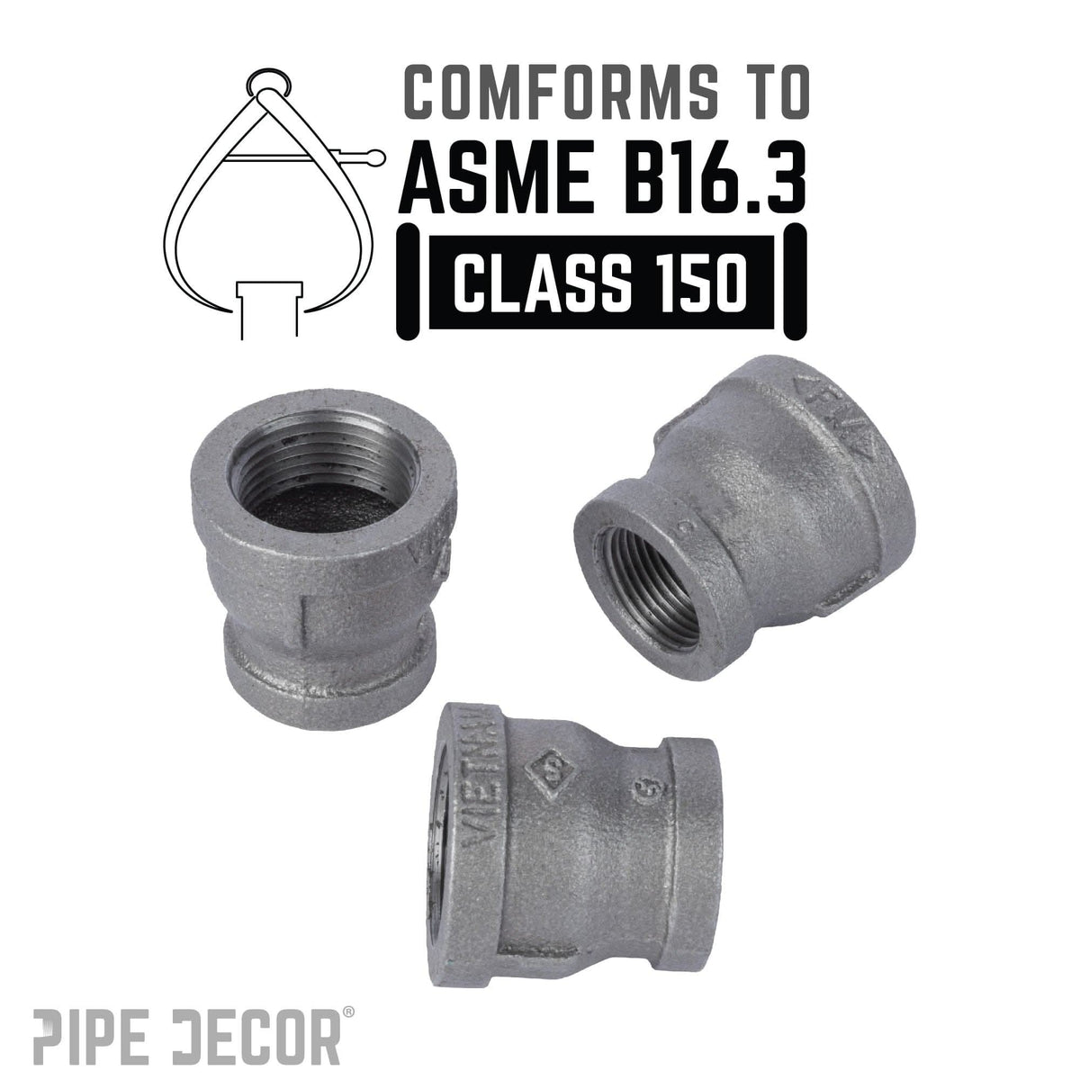 3/4 in. x 1/2 in. Black Reducing Coupling, photo 4 of 8