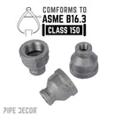 3/4 in. x 1/4 in. Black Reducing Coupling by PIPE DECOR