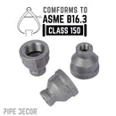 3/4 in. x 3/8 in. Black Reducing Coupling