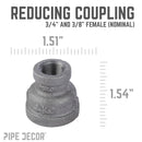 3/4 in. x 3/8 in. Black Reducing Coupling