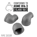 1 1/4 in. x 3/4 in. Black Reducing Elbow by PIPE DECOR