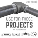 1 1/4 in. x 3/4 in. Black Reducing Elbow by PIPE DECOR
