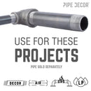 1 in. x 3/4 in. Black Reducing Elbow by PIPE DECOR