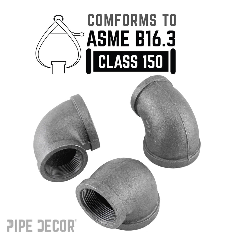 2 in. x 1 1/2 in. Black Reducing Elbow