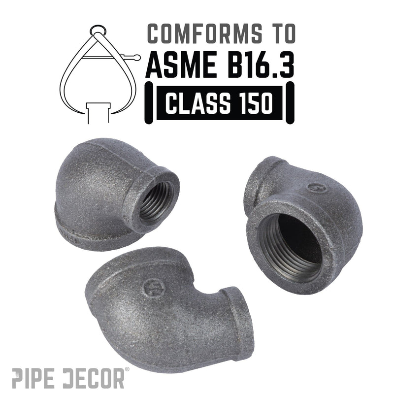 2 in. x 1 in. Black Reducing Elbow