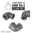 3/4 in. x 1/2 in. Black Reducing Elbow