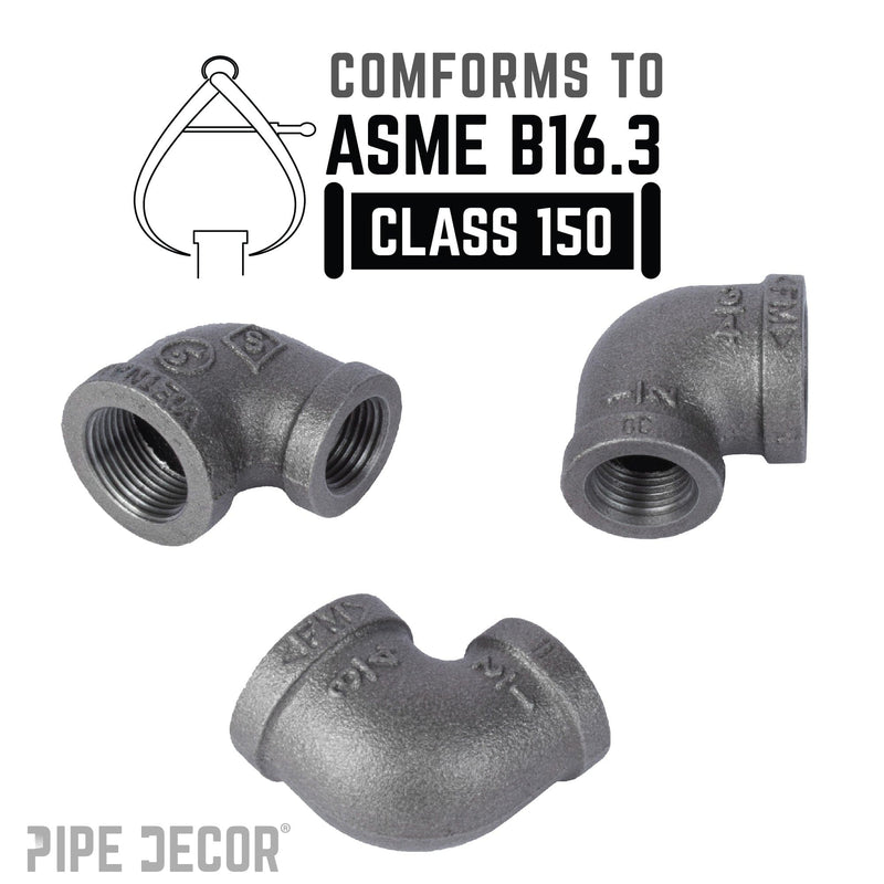 3/4 in. x 1/2 in. Black Reducing Elbow