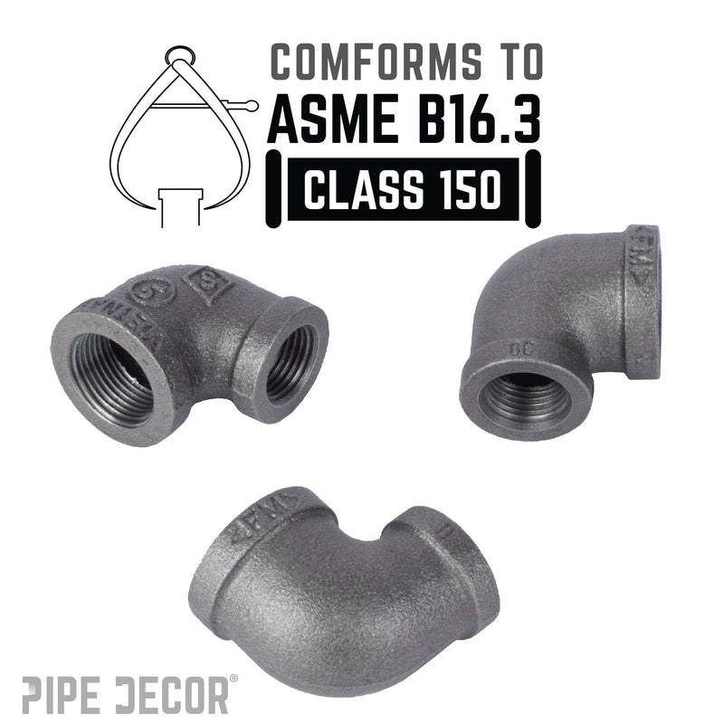 3/4 in. x 3/8 in. Black Reducing Elbow