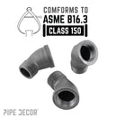 1 in. Black 45 Degree Street Elbow by PIPE DECOR