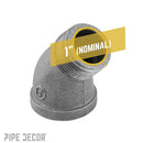 1 in. Black 45 Degree Street Elbow by PIPE DECOR