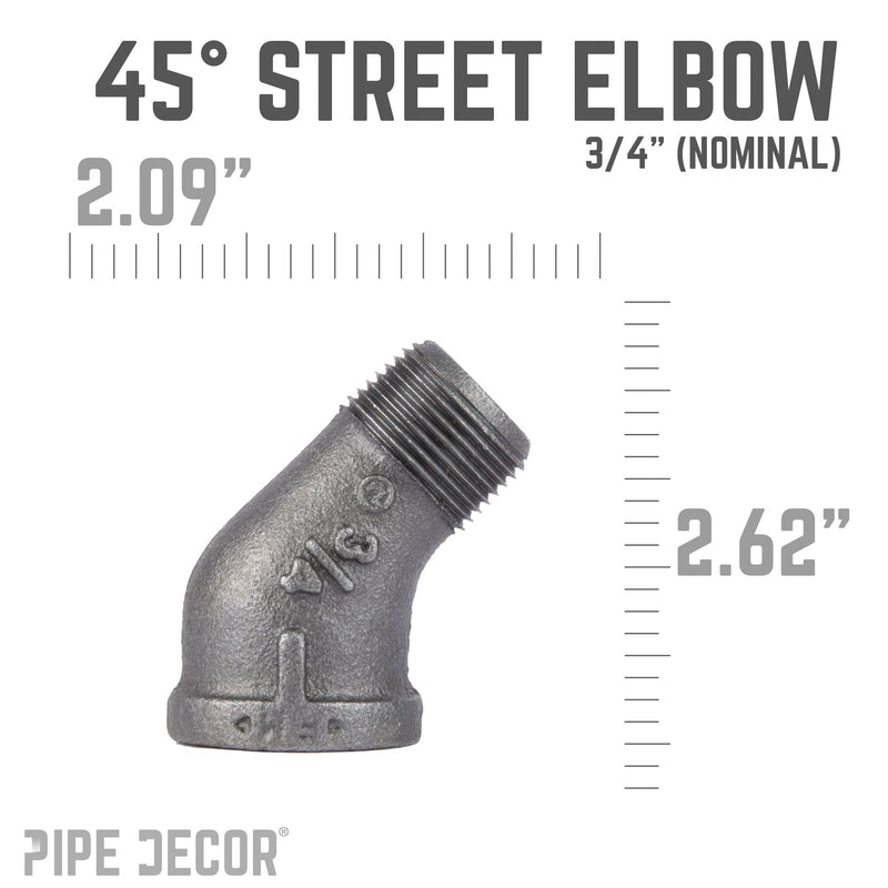3/4 in. Black 45 Degree Street Elbow