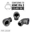 1 1/2 in. Black 90 Degree Street Elbow by PIPE DECOR