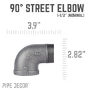 1 1/2 in. Black 90 Degree Street Elbow by PIPE DECOR