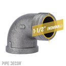 1 1/2 in. Black 90 Degree Street Elbow by PIPE DECOR