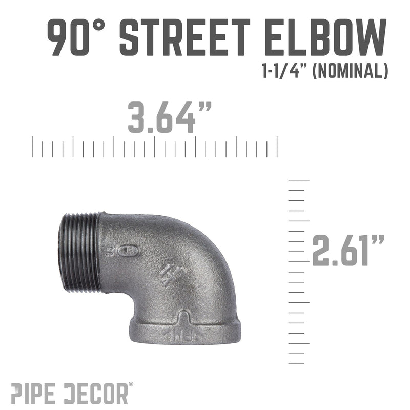1 1/4 in. Black 90 Degree Street Elbow