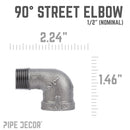 1/2 in. Black 90 Degree Street Elbow by PIPE DECOR