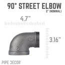 2 in. Black 90 Degree Street Elbow