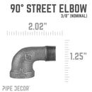 3/8 in. Black 90 Degree Street Elbow