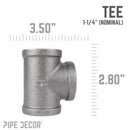 1 1/4 in. Black Tee by PIPE DECOR
