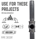 1/4 in. Black Tee by PIPE DECOR